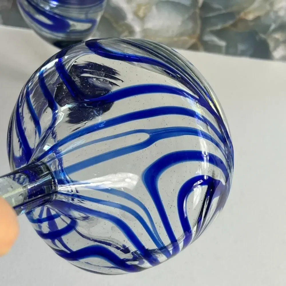 Mexican Swirl Hand Blown Margarita Glasses 7